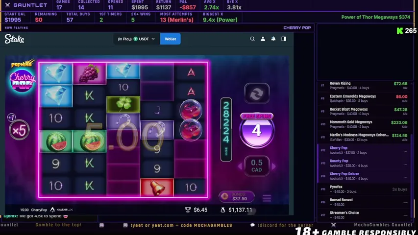 Tarjeta de slot vibrante con composición moderna y elegante.